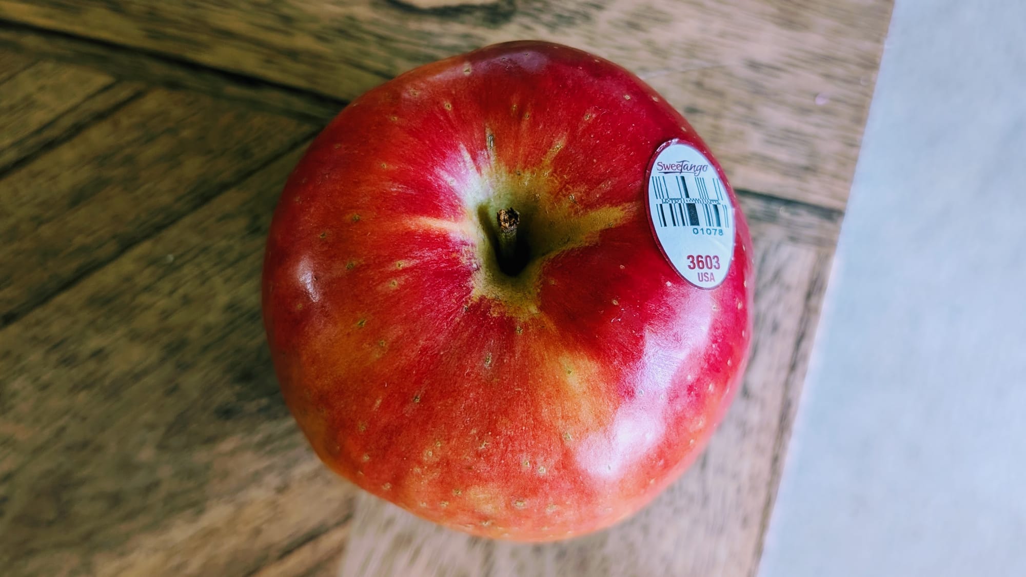 Top down view of a SweeTango Apple.